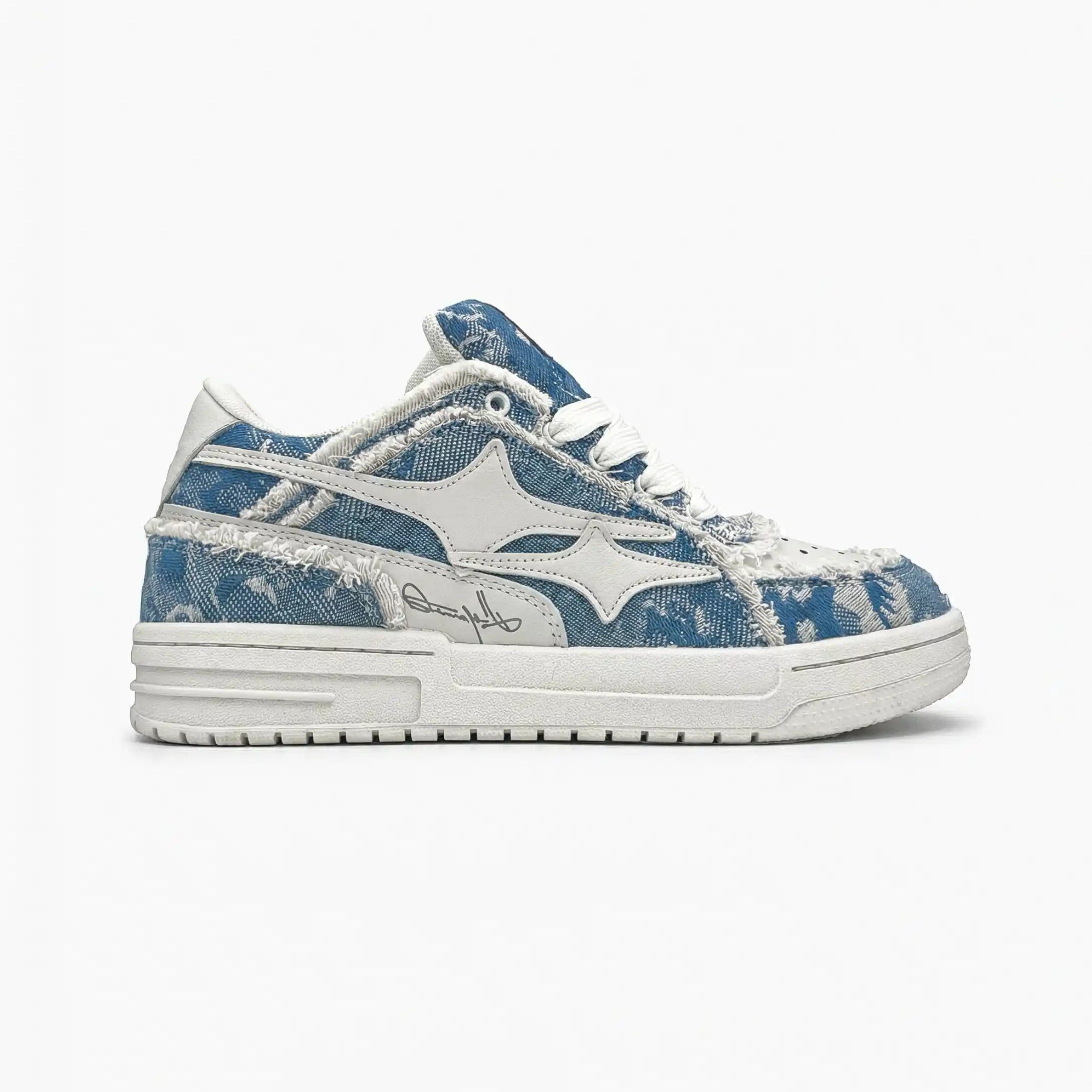 Sneaker Blue Airline effetto denim vista laterale - SLEmotion