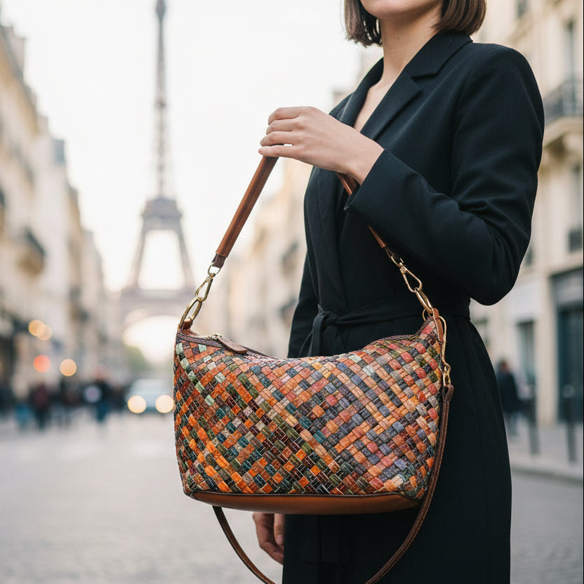 WEAVE Woven Leather Shoulder Bag - SLEmotion